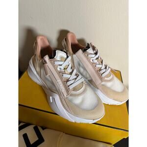 Fendi nude pink mesh trainer sneaker
